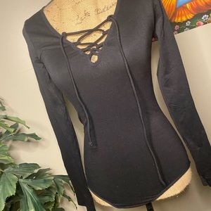 Long sleeve spandex bodysuit.